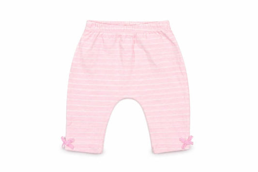 Watch Me Grow Baby Pink Striped Cotton Jogger Trousers Size 0-3 Months