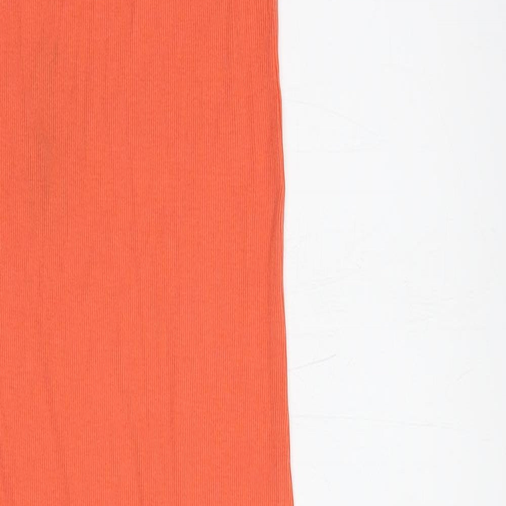 H&M Womens Orange  Cotton Tank Dress  Size XS  Scoop Neck Pullover