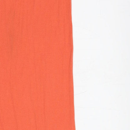 H&M Womens Orange  Cotton Tank Dress  Size XS  Scoop Neck Pullover