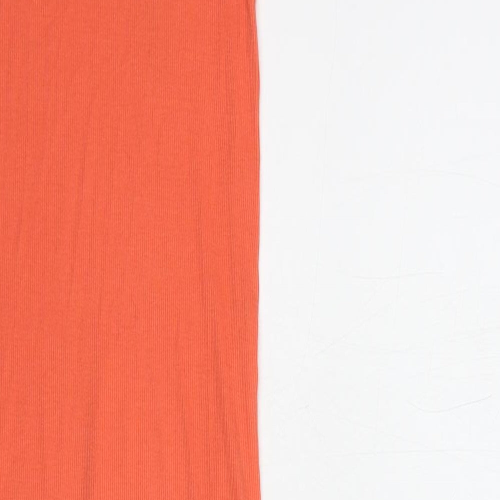 H&M Womens Orange  Cotton Tank Dress  Size XS  Scoop Neck Pullover