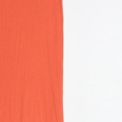 H&M Womens Orange  Cotton Tank Dress  Size XS  Scoop Neck Pullover