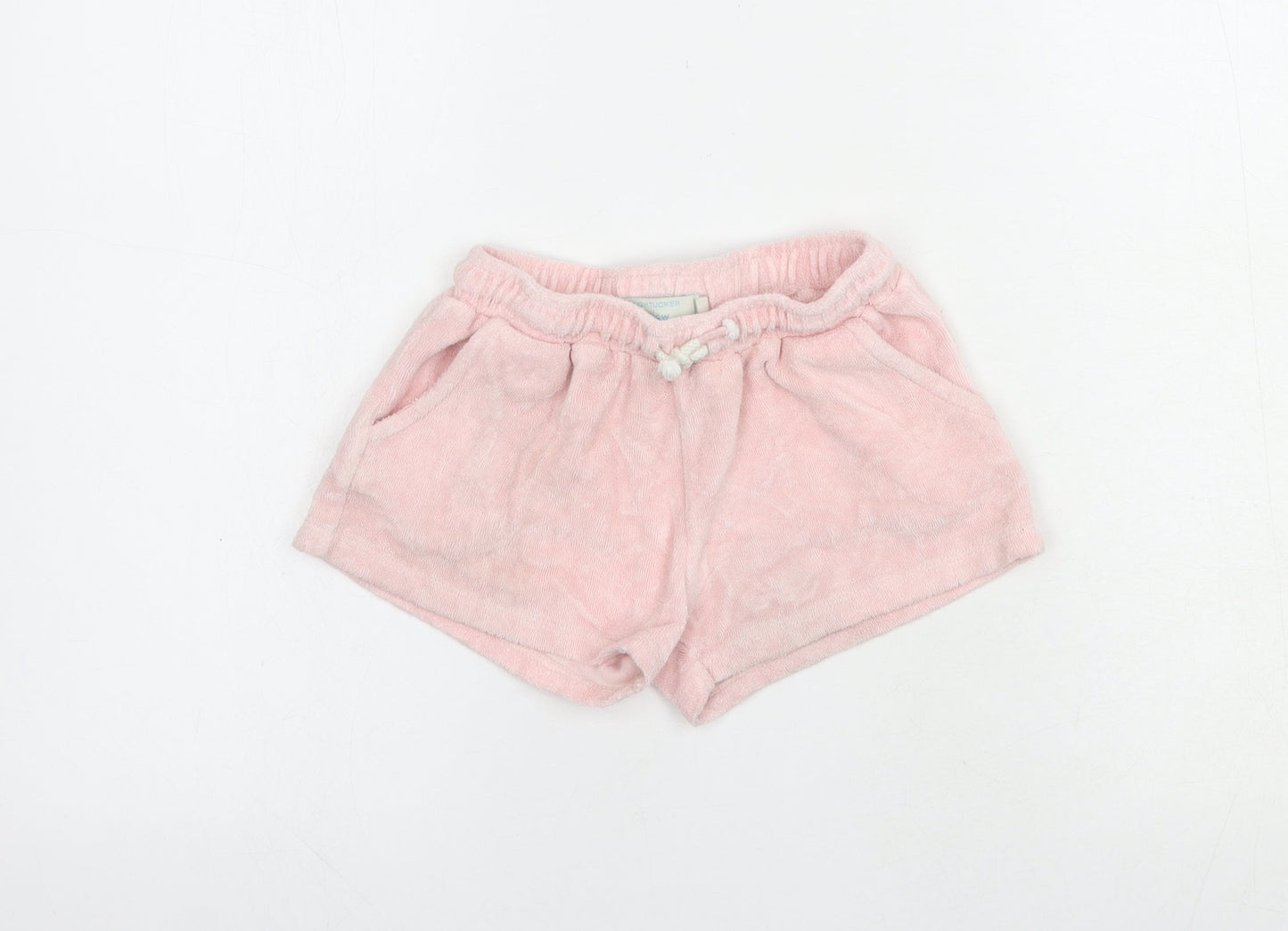 Leigh Tucker Girls Pink  Cotton Sweat Shorts Size 6-7 Years  Regular Drawstring