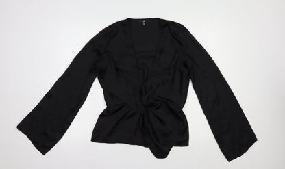 Womens UK Size 8 Missguided Black Basic Blouse