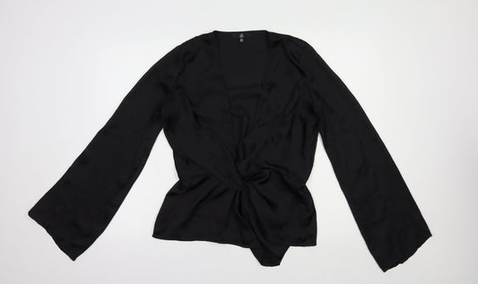 Womens UK Size 8 Missguided Black Basic Blouse