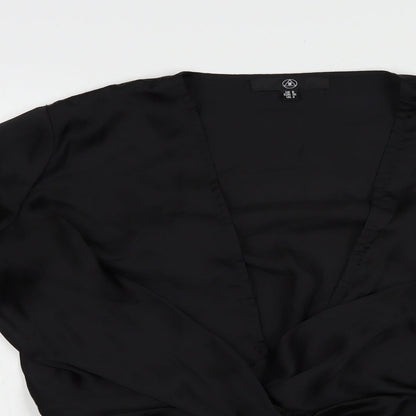 Womens UK Size 8 Missguided Black Basic Blouse