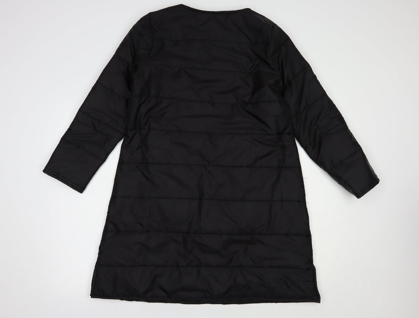 Y-G-S Womens Black   Overcoat Coat Size L