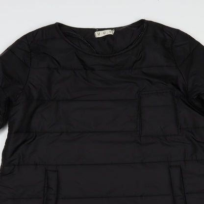 Y-G-S Womens Black   Overcoat Coat Size L