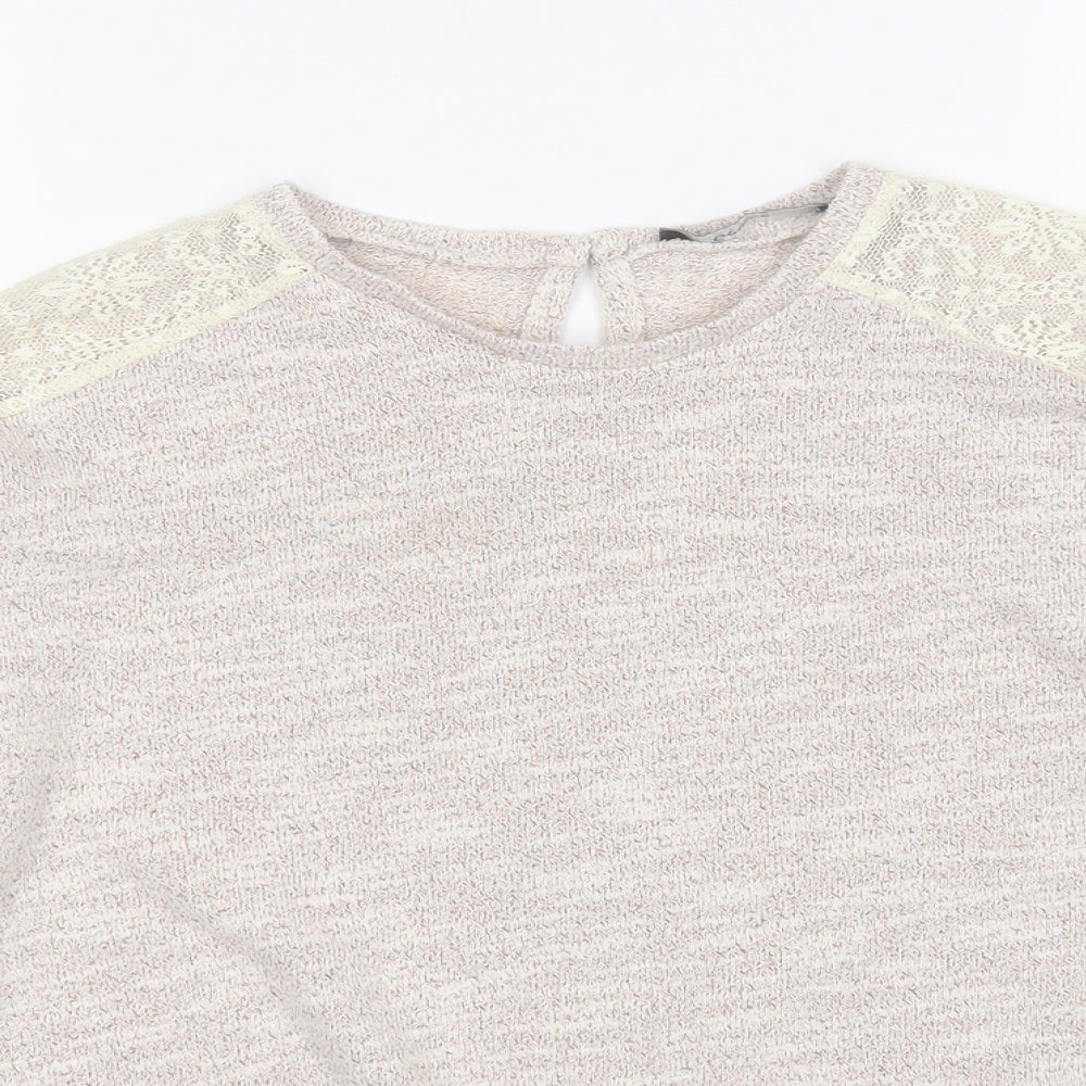 George Girls White Round Neck  Cotton Pullover Jumper Size 11-12 Years
