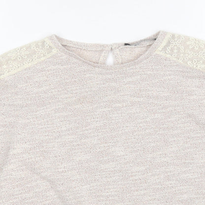 George Girls White Round Neck  Cotton Pullover Jumper Size 11-12 Years