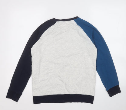 Marks and Spencer Boys Grey  Cotton Pullover Sweatshirt Size 12-13 Years   - 1990