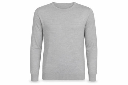Cedarwood State Mens Grey Round Neck Acrylic Pullover Jumper Size S