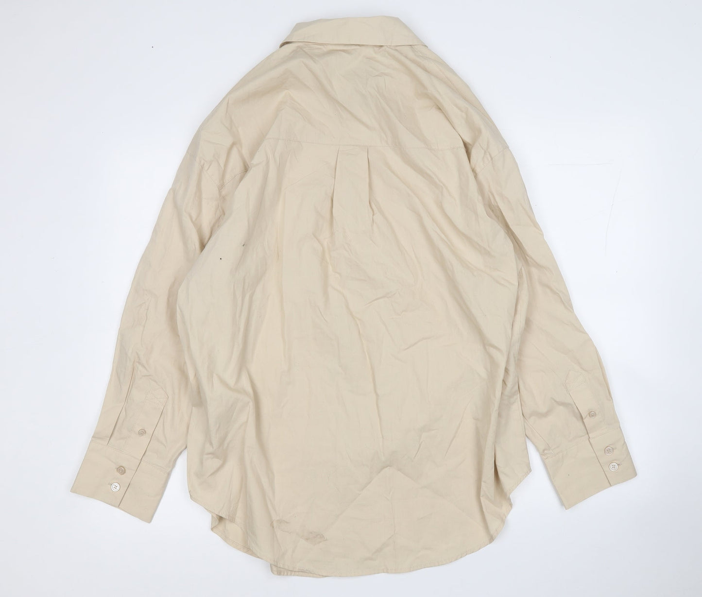 Womens UK Size S Divided Beige Basic Button-Up