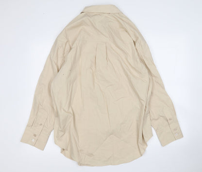 Womens UK Size S Divided Beige Basic Button-Up