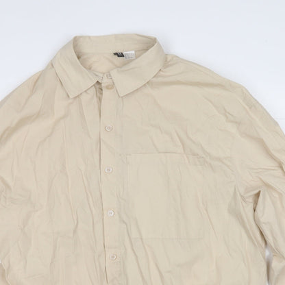 Womens UK Size S Divided Beige Basic Button-Up