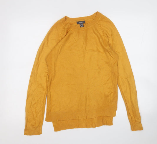 Primark Womens Yellow Round Neck  Acrylic Pullover Jumper Size 4