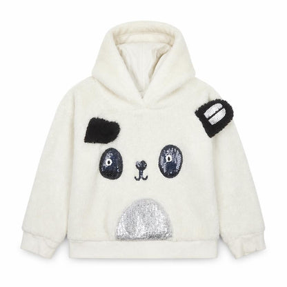 Blue Zoo Girls White  Polyester Pullover Hoodie Size 2-3 Years   - Panda