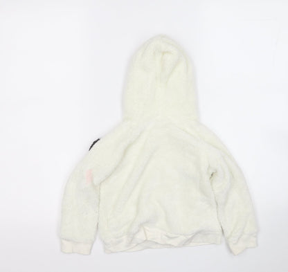 Blue Zoo Girls White  Polyester Pullover Hoodie Size 2-3 Years   - Panda