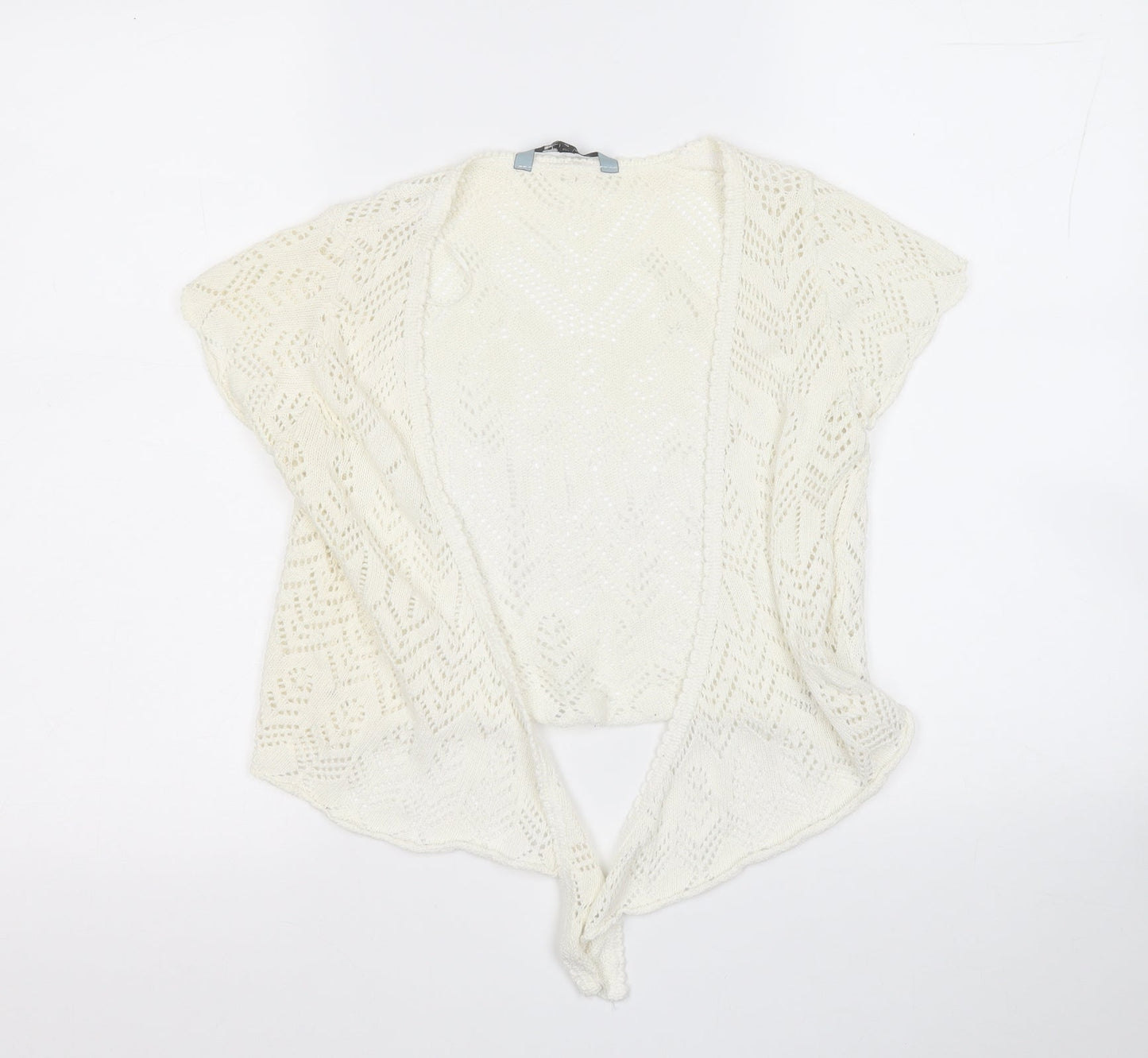 Womens UK Size 10 Red Herring White Cardigan Jumper