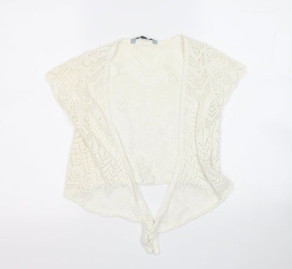 Womens UK Size 10 Red Herring White Cardigan Jumper