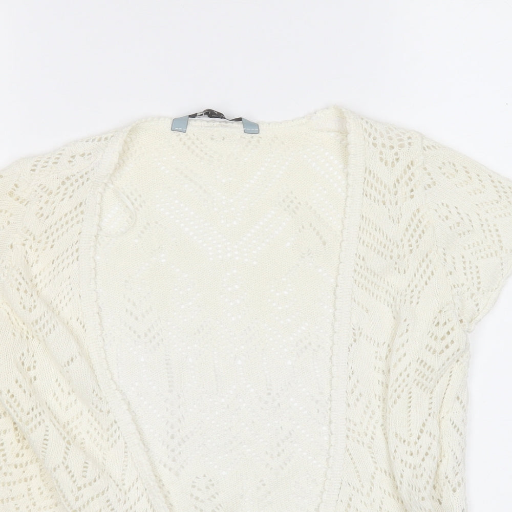 Womens UK Size 10 Red Herring White Cardigan Jumper
