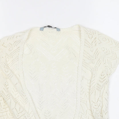 Womens UK Size 10 Red Herring White Cardigan Jumper