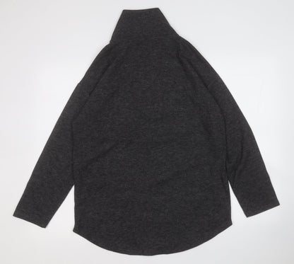 TU Womens Grey Mock Neck  Polyester Pullover Jumper Size 10