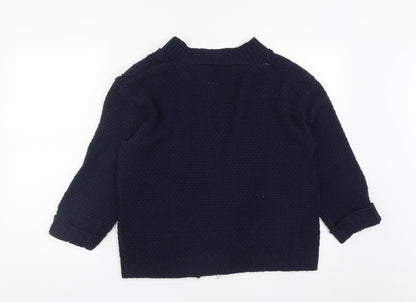 Infiniti Womens Blue V-Neck  Acrylic Cardigan Jumper Size M