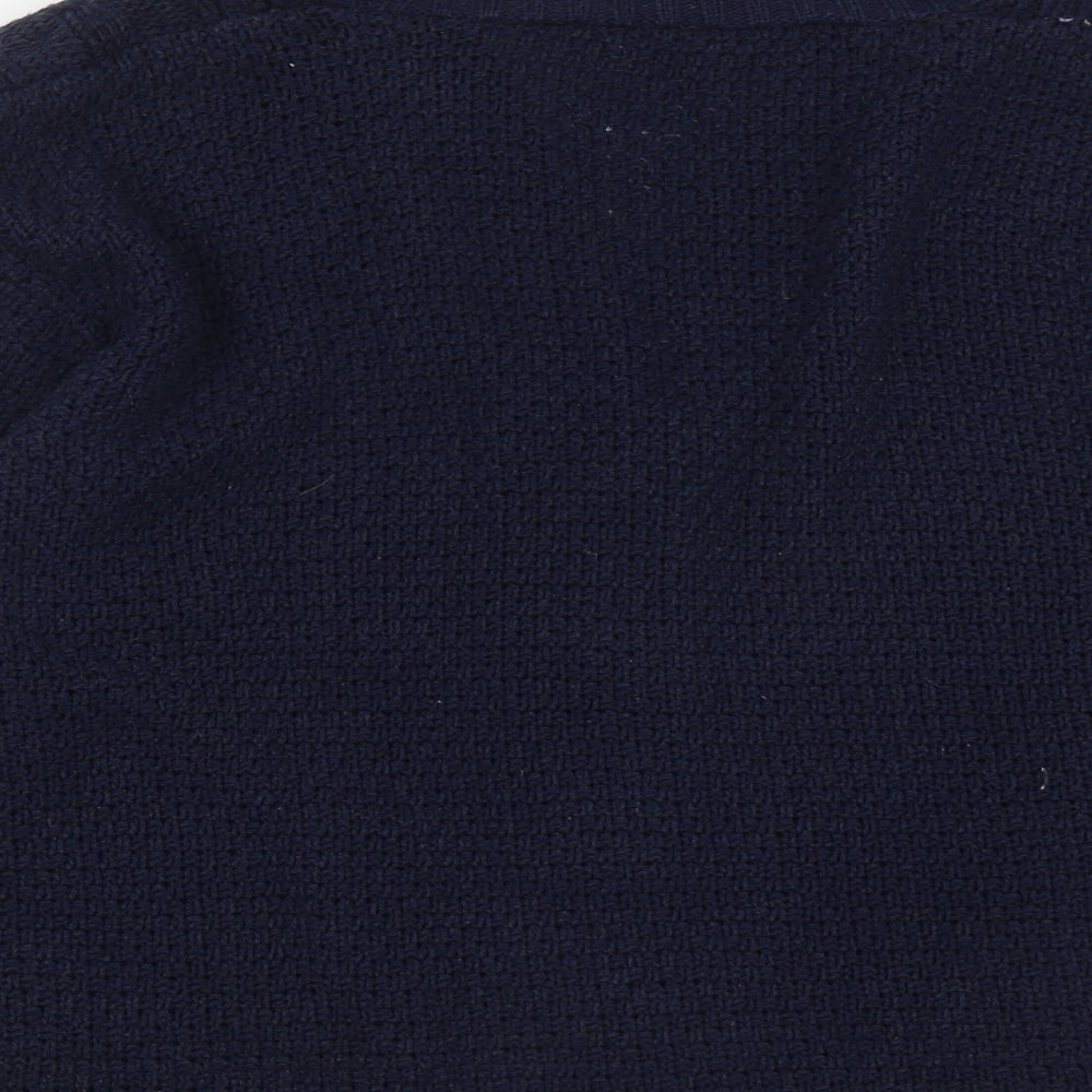 Infiniti Womens Blue V-Neck  Acrylic Cardigan Jumper Size M