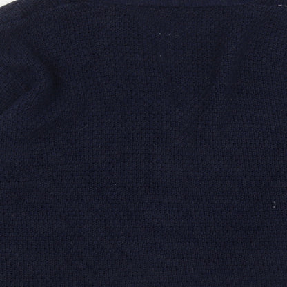 Infiniti Womens Blue V-Neck  Acrylic Cardigan Jumper Size M