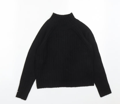 Primark Girls Black High Neck  Acrylic Pullover Jumper Size 9-10 Years
