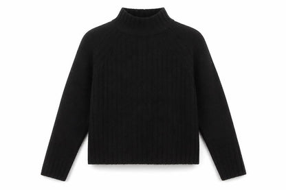 Primark Girls Black High Neck  Acrylic Pullover Jumper Size 9-10 Years