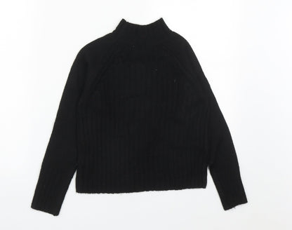 Primark Girls Black High Neck  Acrylic Pullover Jumper Size 9-10 Years