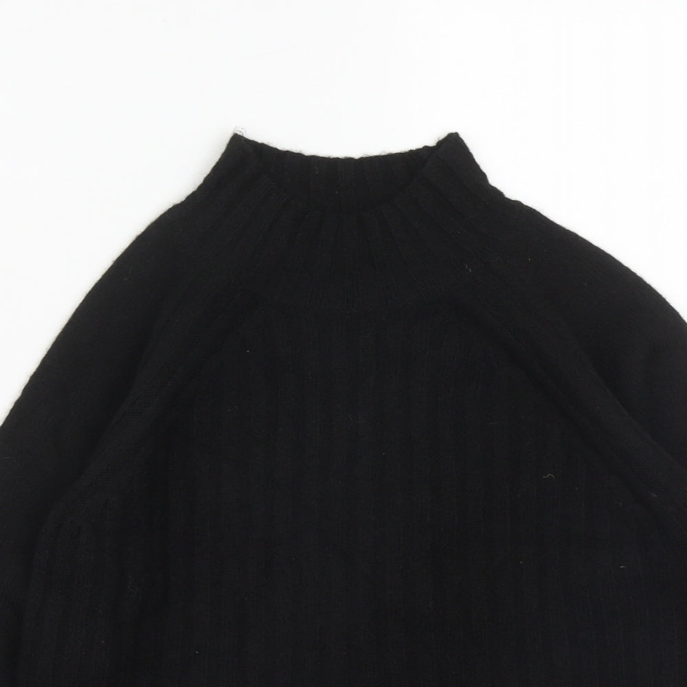 Primark Girls Black High Neck  Acrylic Pullover Jumper Size 9-10 Years