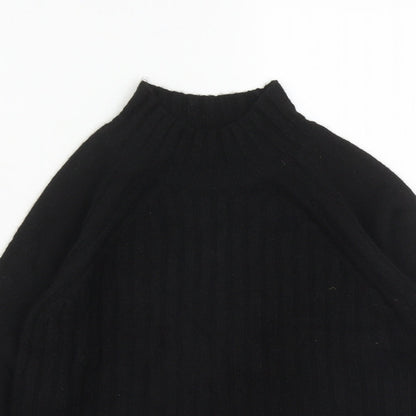Primark Girls Black High Neck  Acrylic Pullover Jumper Size 9-10 Years