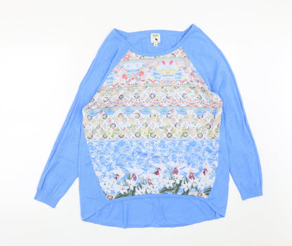 Womens UK Size M Yumi Blue Pullover Jumper