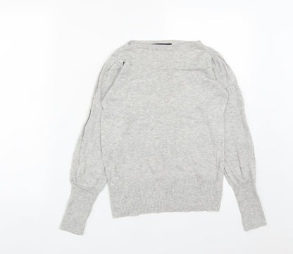 Marks and Spencer Womens Grey Round Neck  Viscose Pullover Jumper Size 8
