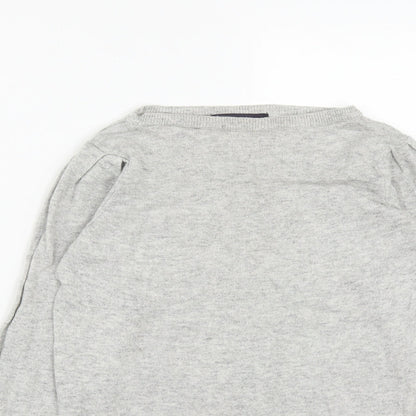 Marks and Spencer Womens Grey Round Neck  Viscose Pullover Jumper Size 8