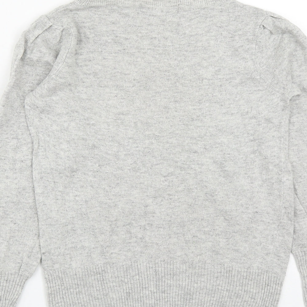 Marks and Spencer Womens Grey Round Neck  Viscose Pullover Jumper Size 8