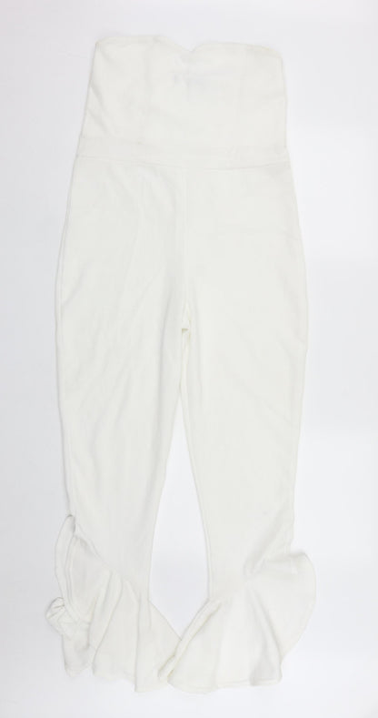 Womens UK Size 20 Preworn One-Piece White Playsuit