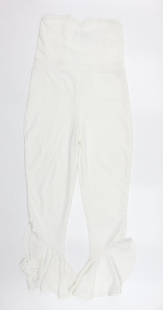 Womens UK Size 20 Preworn One-Piece White Playsuit