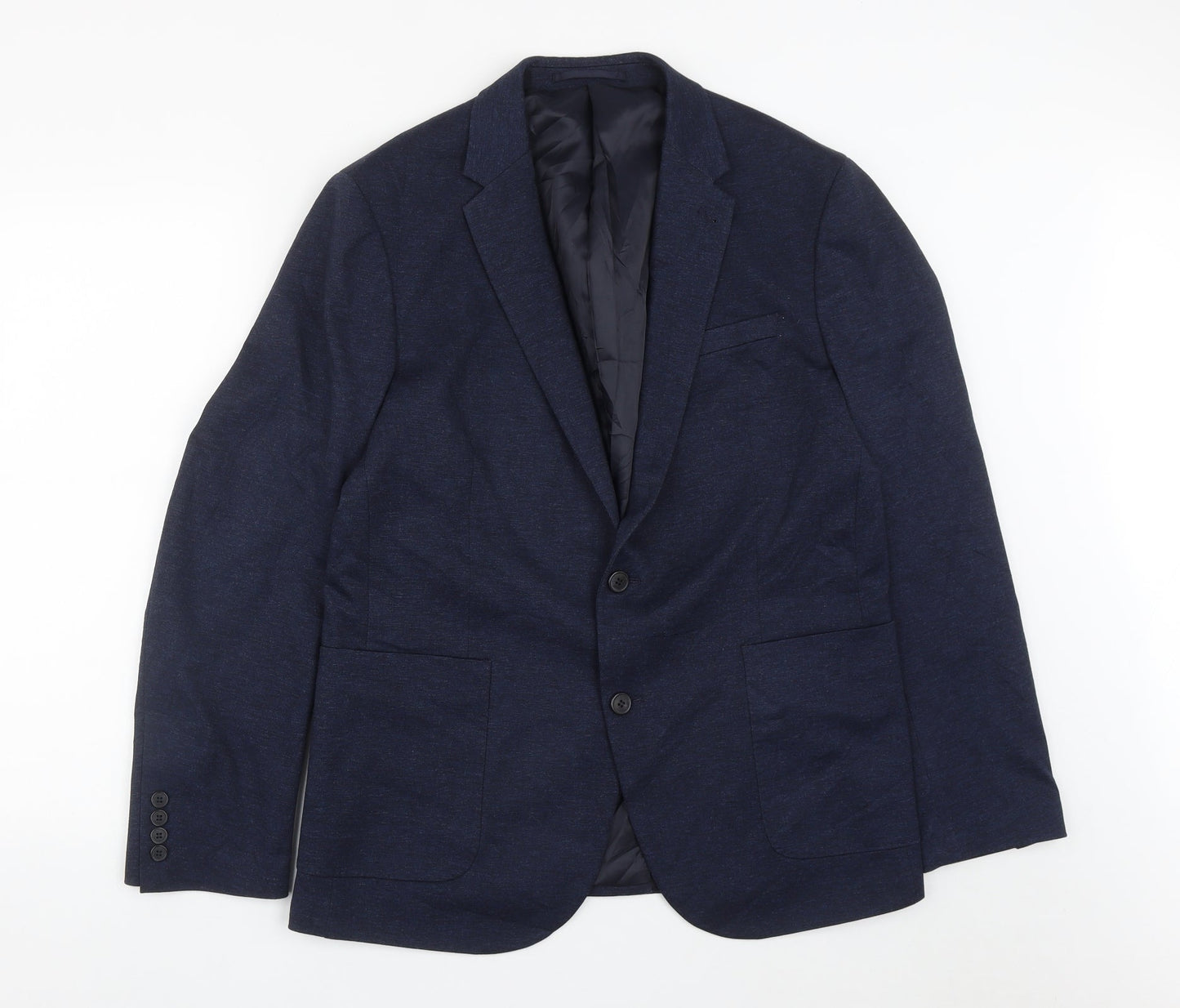 TU Mens Blue  Viscose Jacket Suit Jacket Size 42