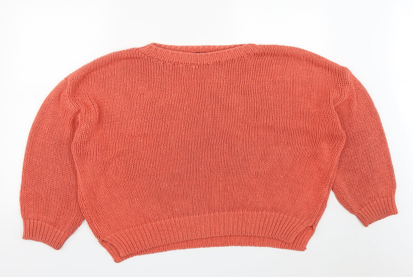 George Womens Orange Round Neck  Acrylic Pullover Jumper Size L   - Size 16-18