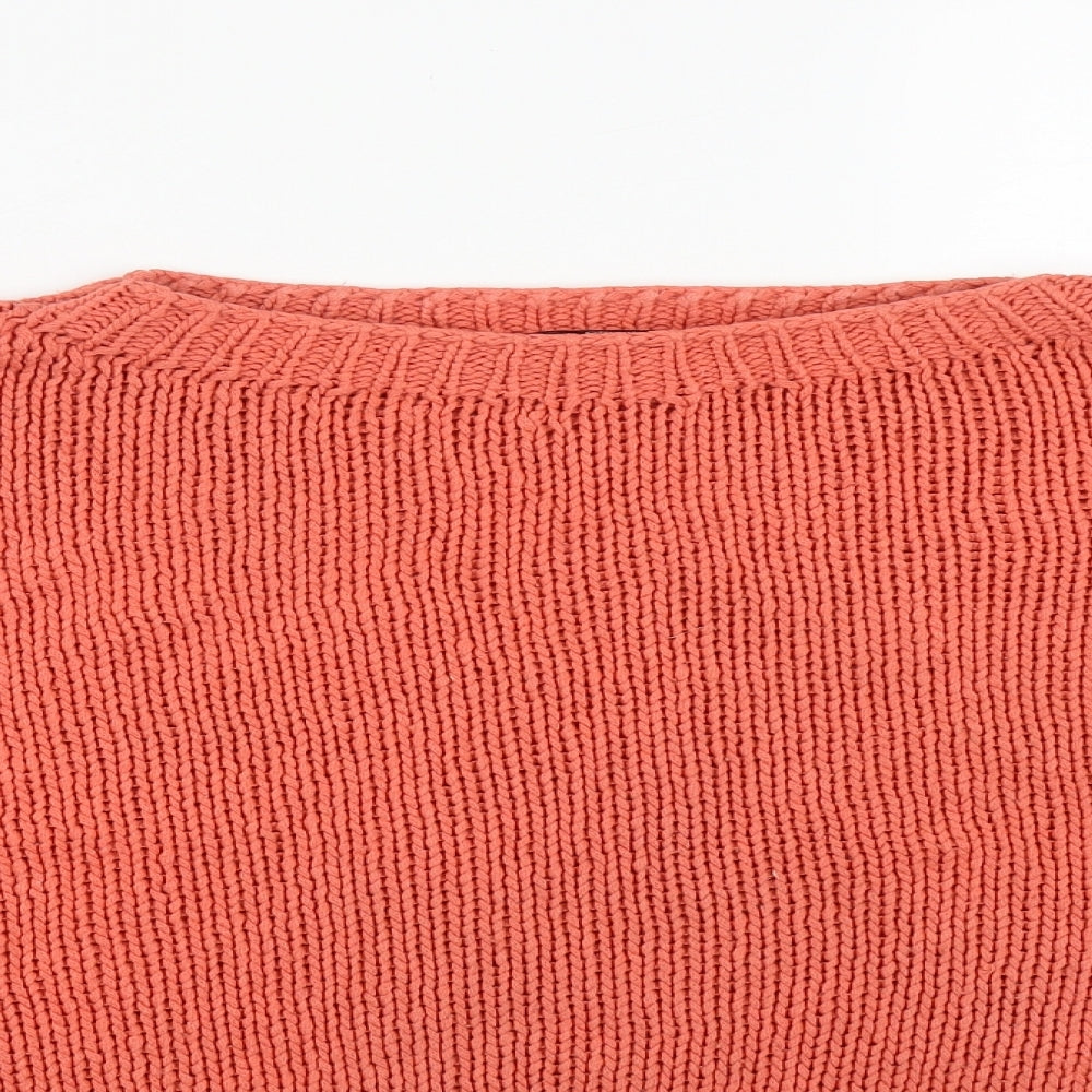 George Womens Orange Round Neck  Acrylic Pullover Jumper Size L   - Size 16-18