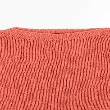 George Womens Orange Round Neck  Acrylic Pullover Jumper Size L   - Size 16-18