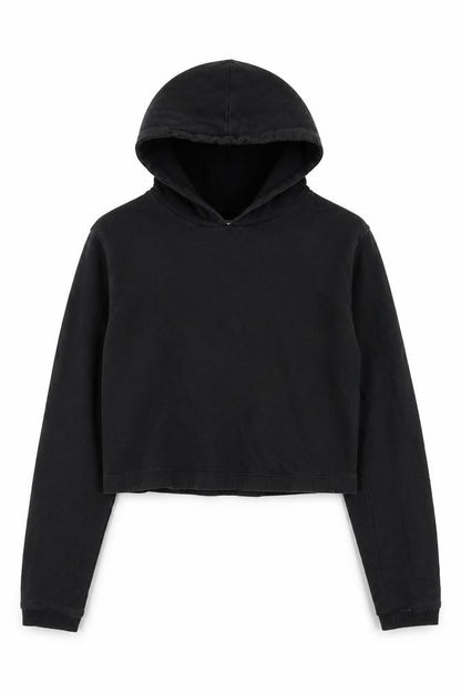 Studio Girls Black  Cotton Pullover Hoodie Size 14-15 Years   - Cropped