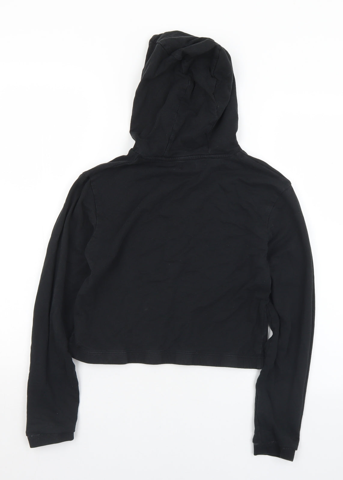 Studio Girls Black  Cotton Pullover Hoodie Size 14-15 Years   - Cropped