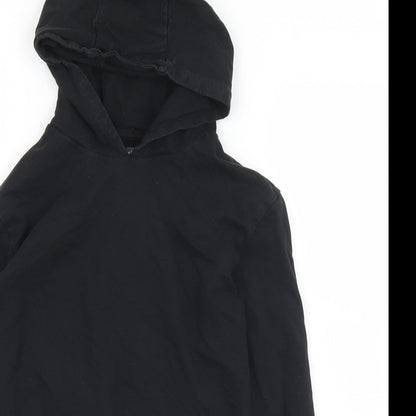 Studio Girls Black  Cotton Pullover Hoodie Size 14-15 Years   - Cropped