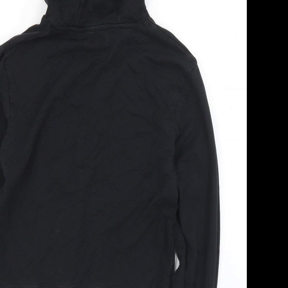 Studio Girls Black  Cotton Pullover Hoodie Size 14-15 Years   - Cropped