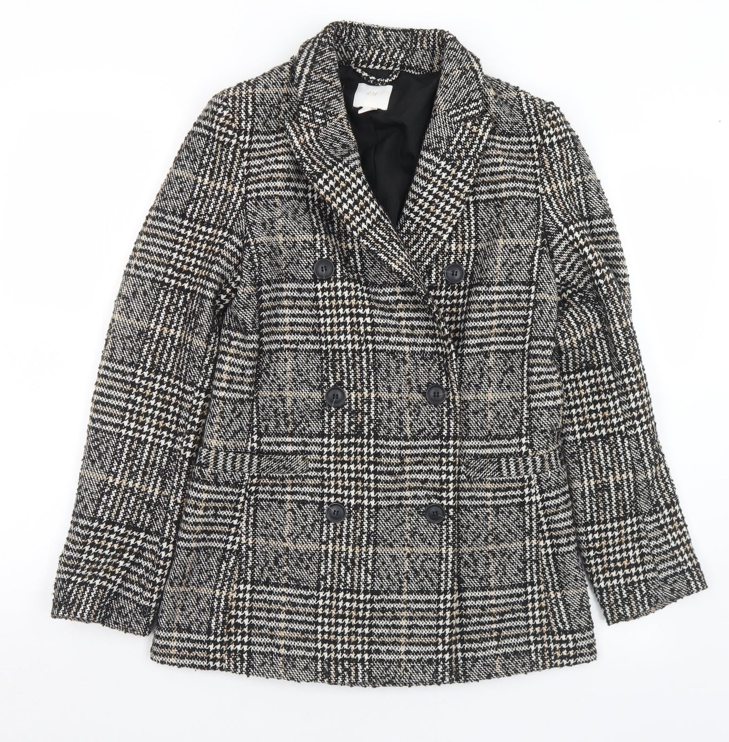 Womens UK Size 6 H&M Black Pea Coat