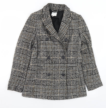 Womens UK Size 6 H&M Black Pea Coat